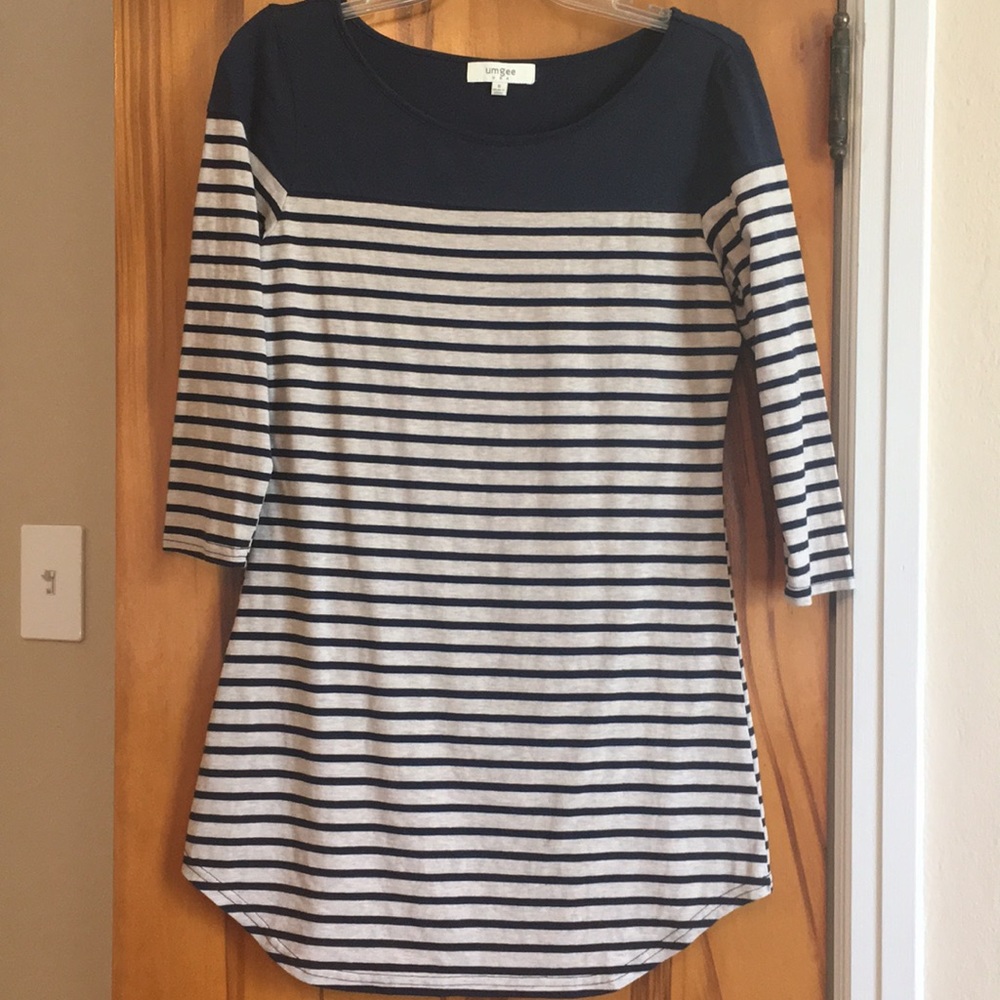 Navy and gray tunic